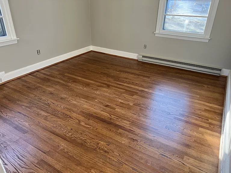 Second bedroom. Freshly painted and floors sanded, stained, and protected with polyethylene.