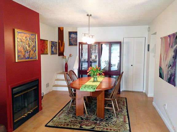 Dining room with fireplace