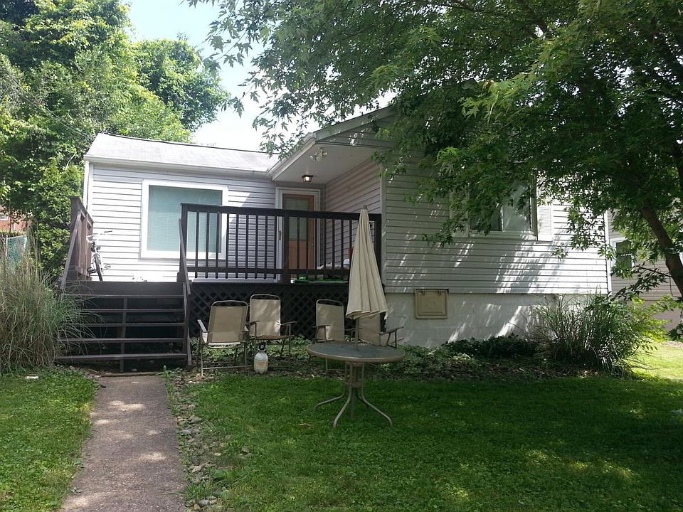 Front of house with north facing deck