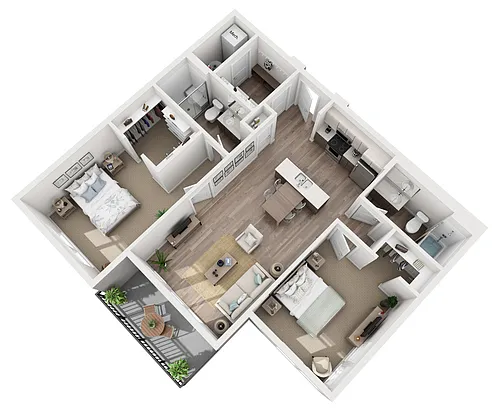 Floor plan Opus - Two Bedroom