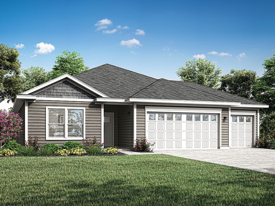 The Harris is a beautiful single story home with siding.
