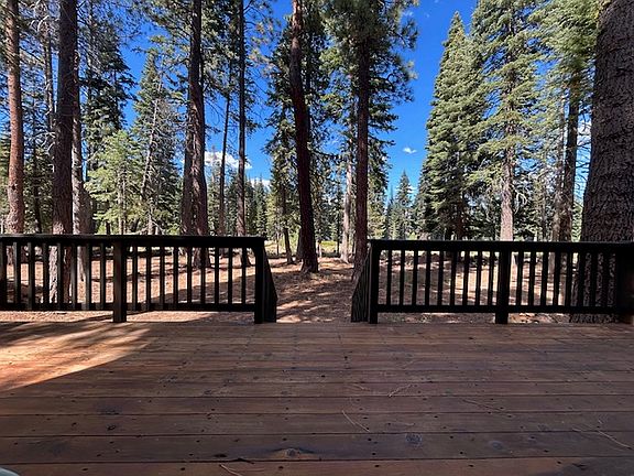 Expansive deck and back yard