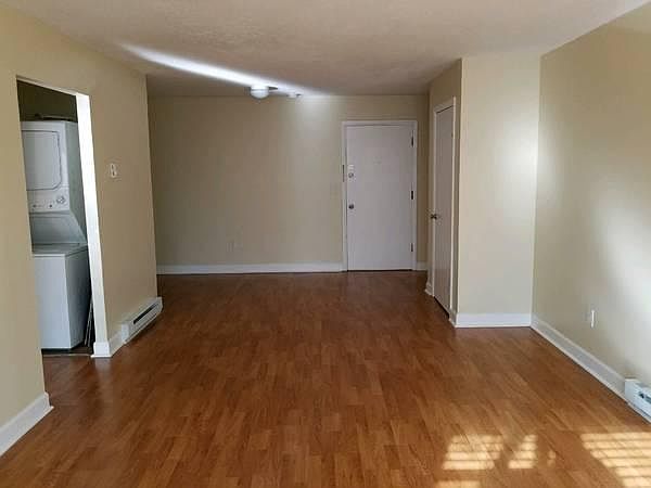 Living room looking at front door 