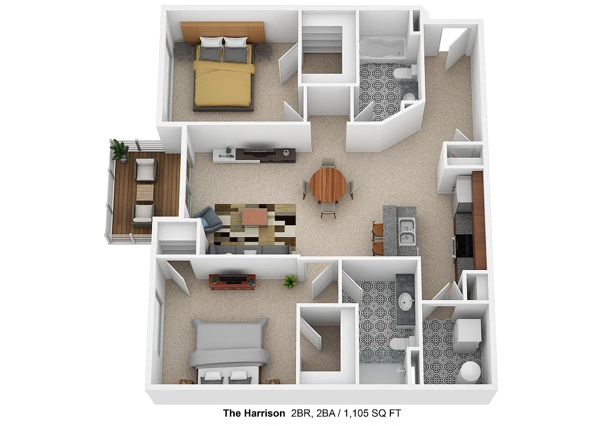 Floor plan DeSales Flats I - The Harrison