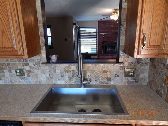 stainless sink with pass through to living/dining