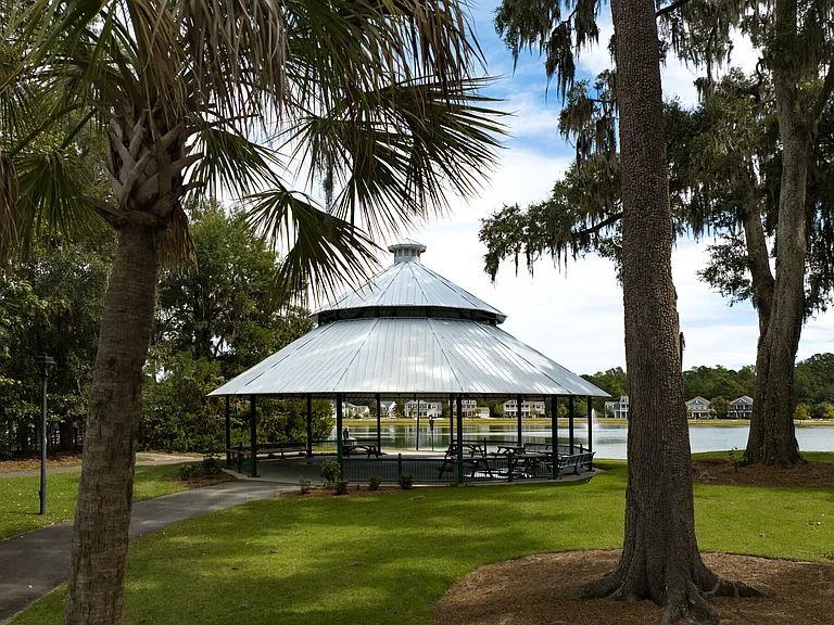 The gazebo is available for events with reservations.