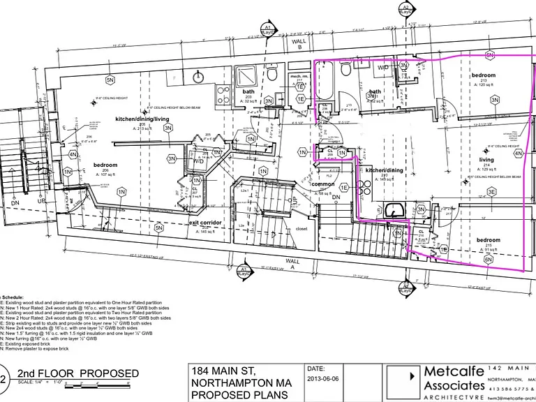 Blueprint, highlighted in pink. The rest of the blueprint is the full extent of the 2nd floor.