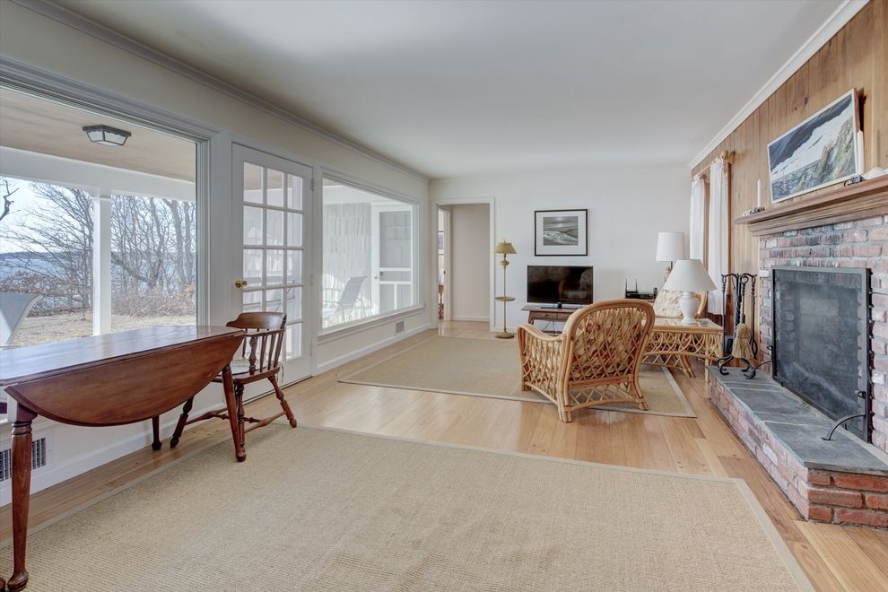  waterside living room with fireplace