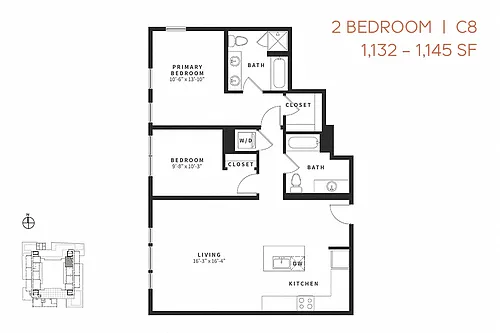 Floor plan Two Bedroom C8