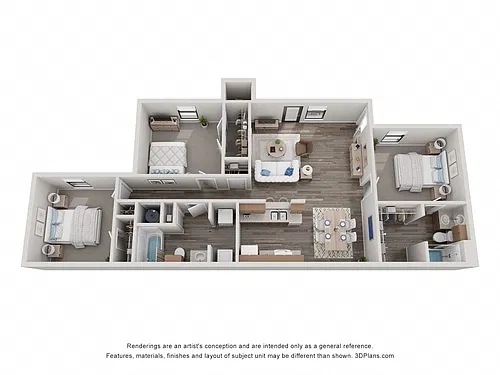 Floor plan Three Bedroom Two Bathroom
