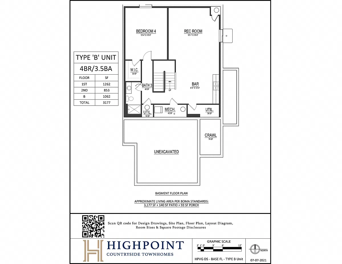 Floor plan 4 Bed 3.5 Bath Townhome