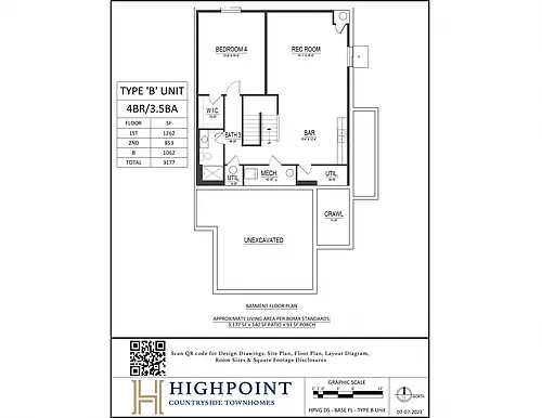 Floor plan 4 Bed 3.5 Bath Townhome