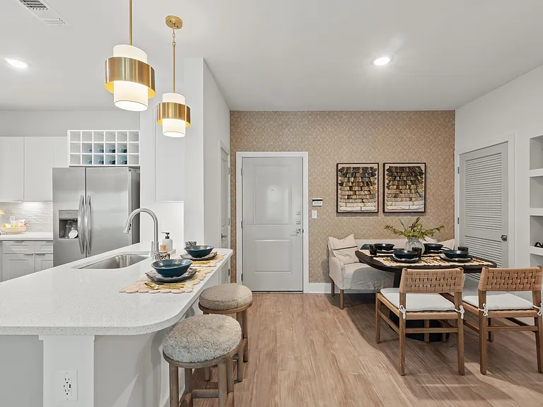Dining Area with Built-In Shelves
