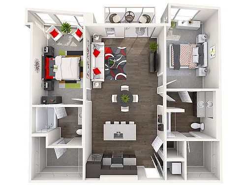 Floor plan C2 2X2