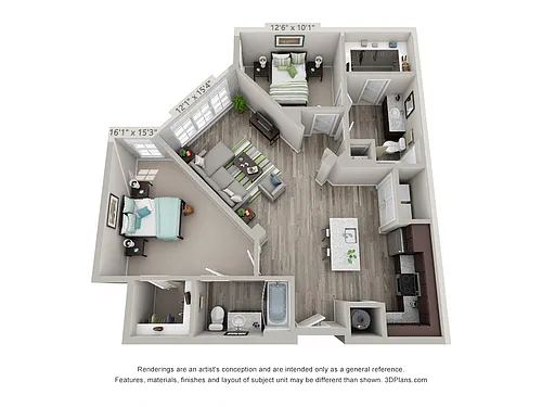 Floor plan 2 Bedroom G