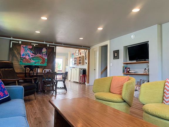 Great open floor plan with living room, dining room and kitchen.
