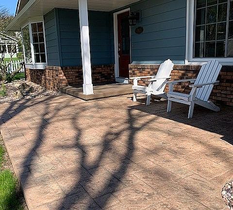 Stamped concrete sidewalk