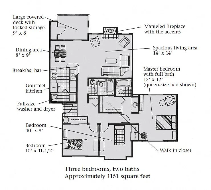 Floor plan 3B 2B