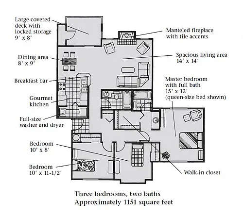 Floor plan 3B 2B