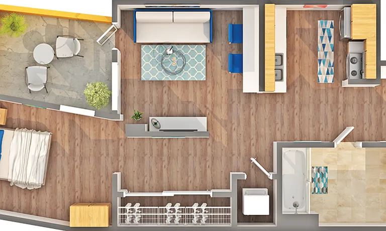 A4 1-Bed Floorplan - Unit 217 A4 1-Bed Floorplan - Unit 217