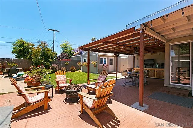 Large backyard! You can see the Studio in the middle of the photo. There is now a dutch door that matches the one on the front of the house.
