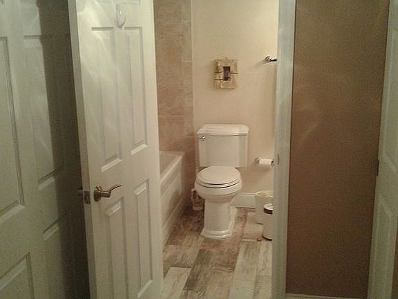 His & her closet, master 
bath