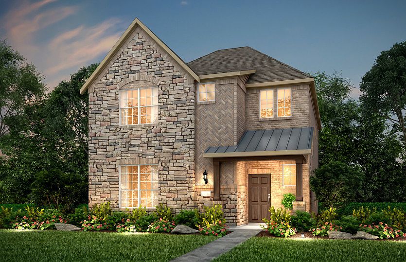 The Highwater, with covered front porch and 2-car rear-entry garage, shown as Exterior C