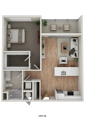 Floor plan A6 - Calm - 1 Bedroom