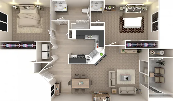 2 Bedroom; Upstairs 2 Bedroom; Upstairs