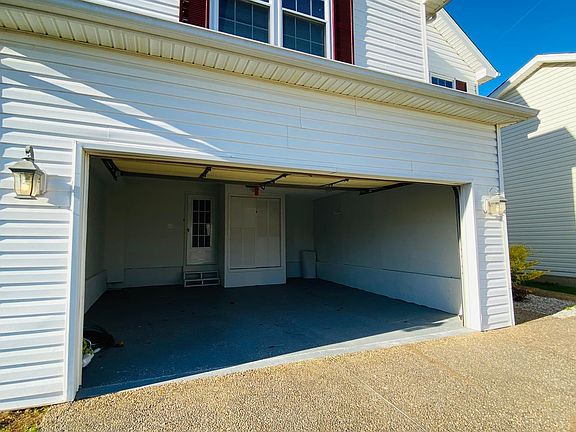 Newly painted 2-car garage