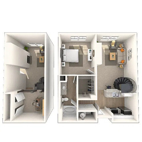 Floor plan Traditional 1x1.5 905 SF