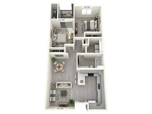 Floor plan 2 Bed/1 Bath
