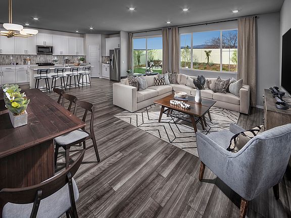 Residence 1 great room modeled at a nearby Meritage community.