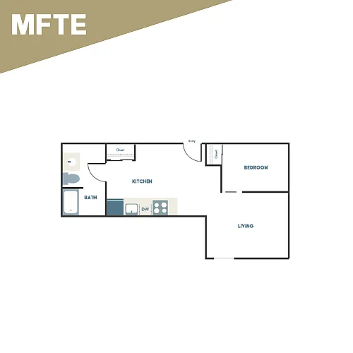 Floor plan 1x1 - C17 - Affordable
