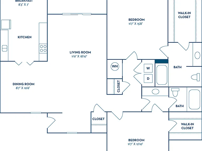 2 Bedroom | 2 Bath | 1300 SF 2 Bedroom | 2 Bath | 1300 SF