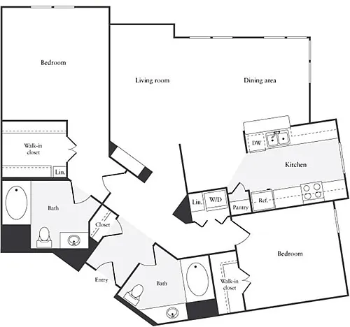 Floor plan 2 Bedrooms E