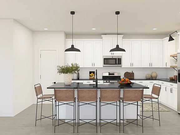 Kitchen with pendant lighting