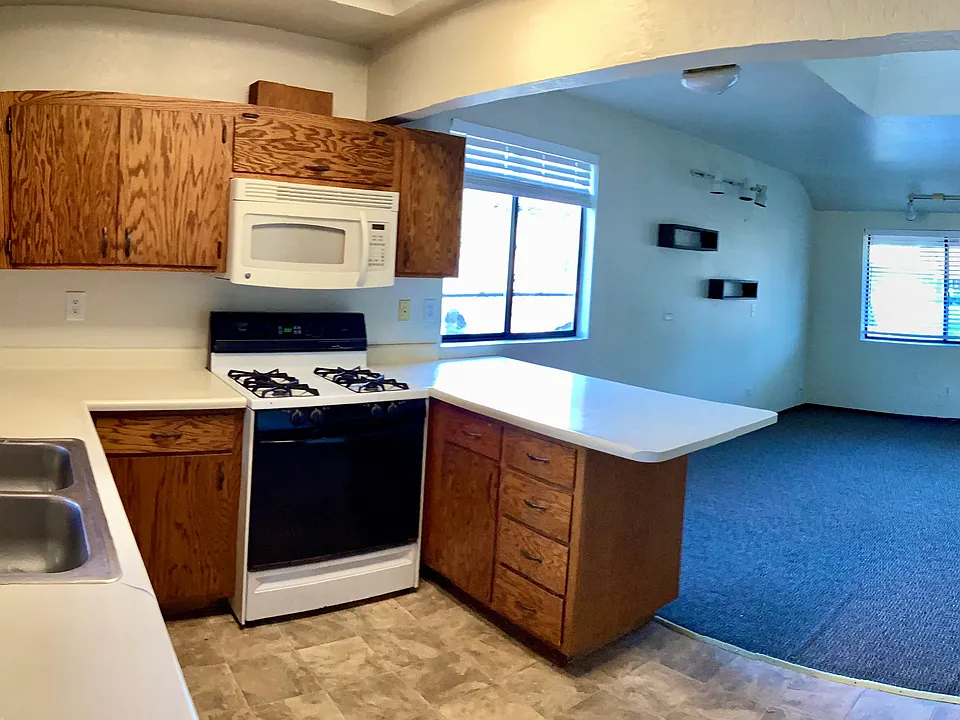 Kitchen and living room open floor plan
