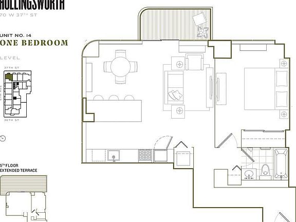 2nd image of 70 W 37th St #614