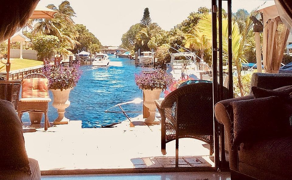 View..Dock with boat slip