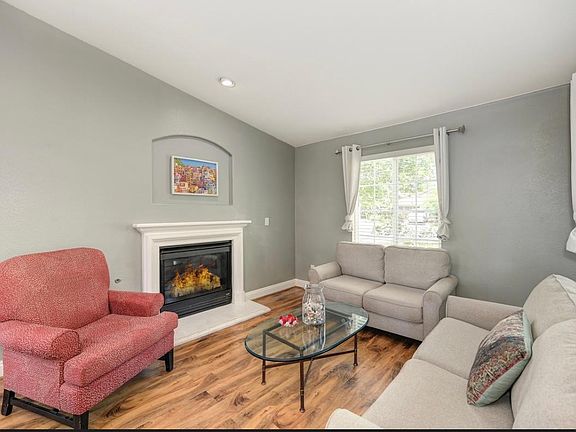 Living room with fireplace.
