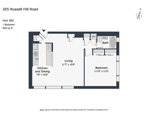 Floor plan 1 Bedroom - unit 202