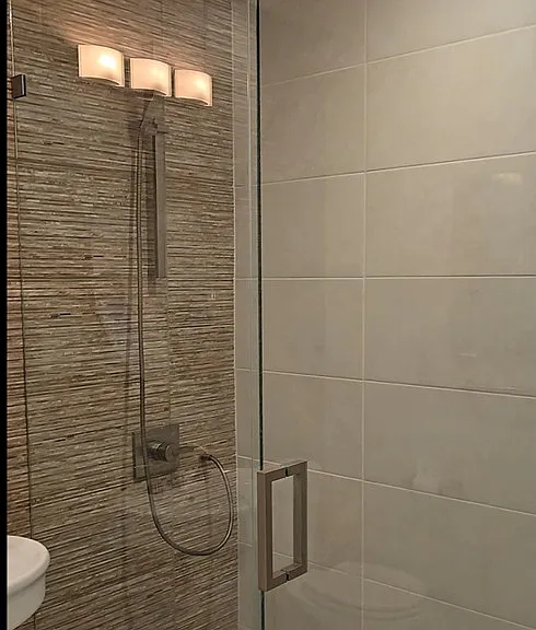 View of one half of the enclosed Glass Shower Cubicle