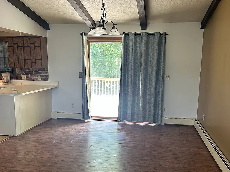 Dining room with view to deck