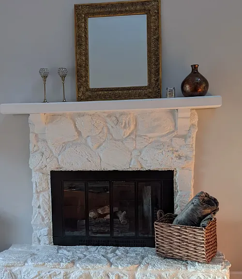 Gas burning fireplace