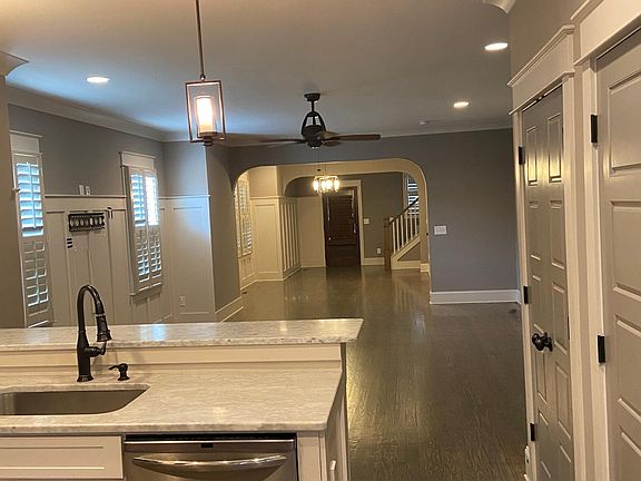 view from kitchen towards front