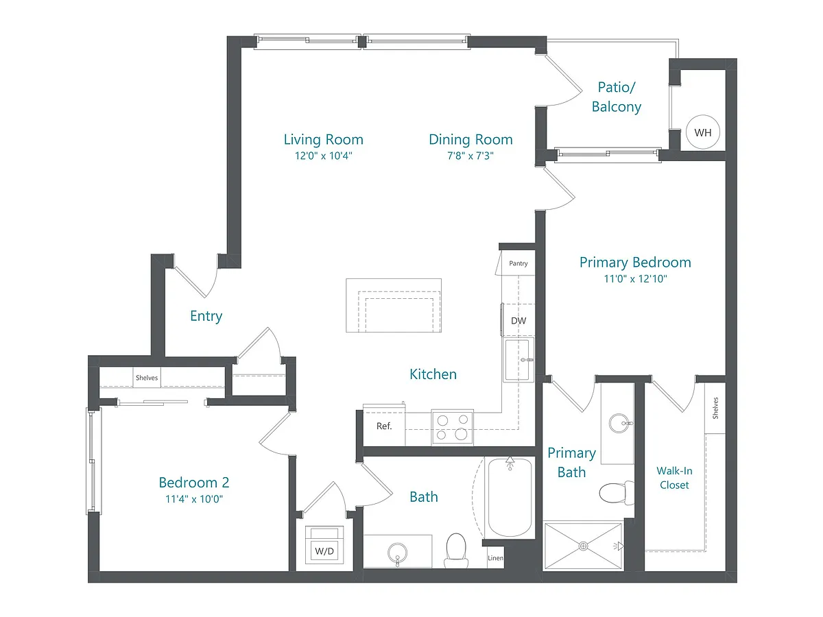 Floor plan 2x2-Skyline (B3)