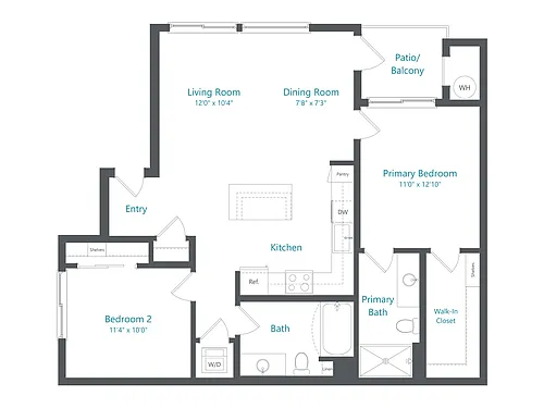 Floor plan 2x2-Skyline (B3)