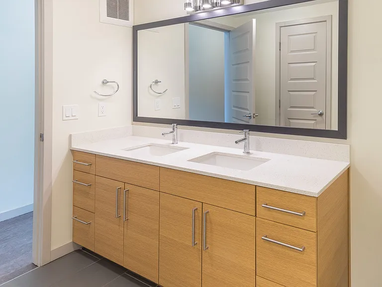 Check out our double-vanity bathrooms.