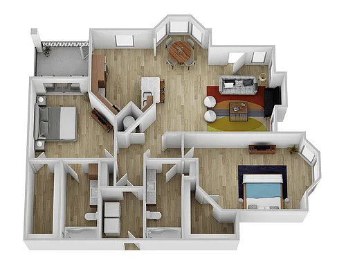 Floor plan 2 Bed, 2 Bath F